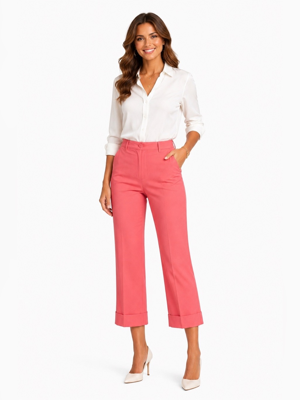The Limited Coral Pink Cropped Pants